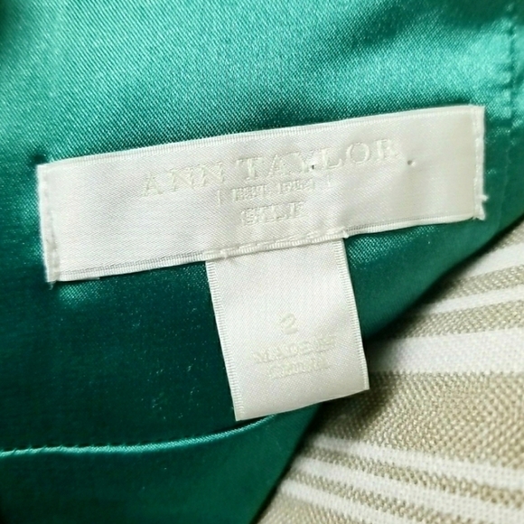 Ann Taylor Silk Emerald Green Georgette Dress - Picture 6 of 6